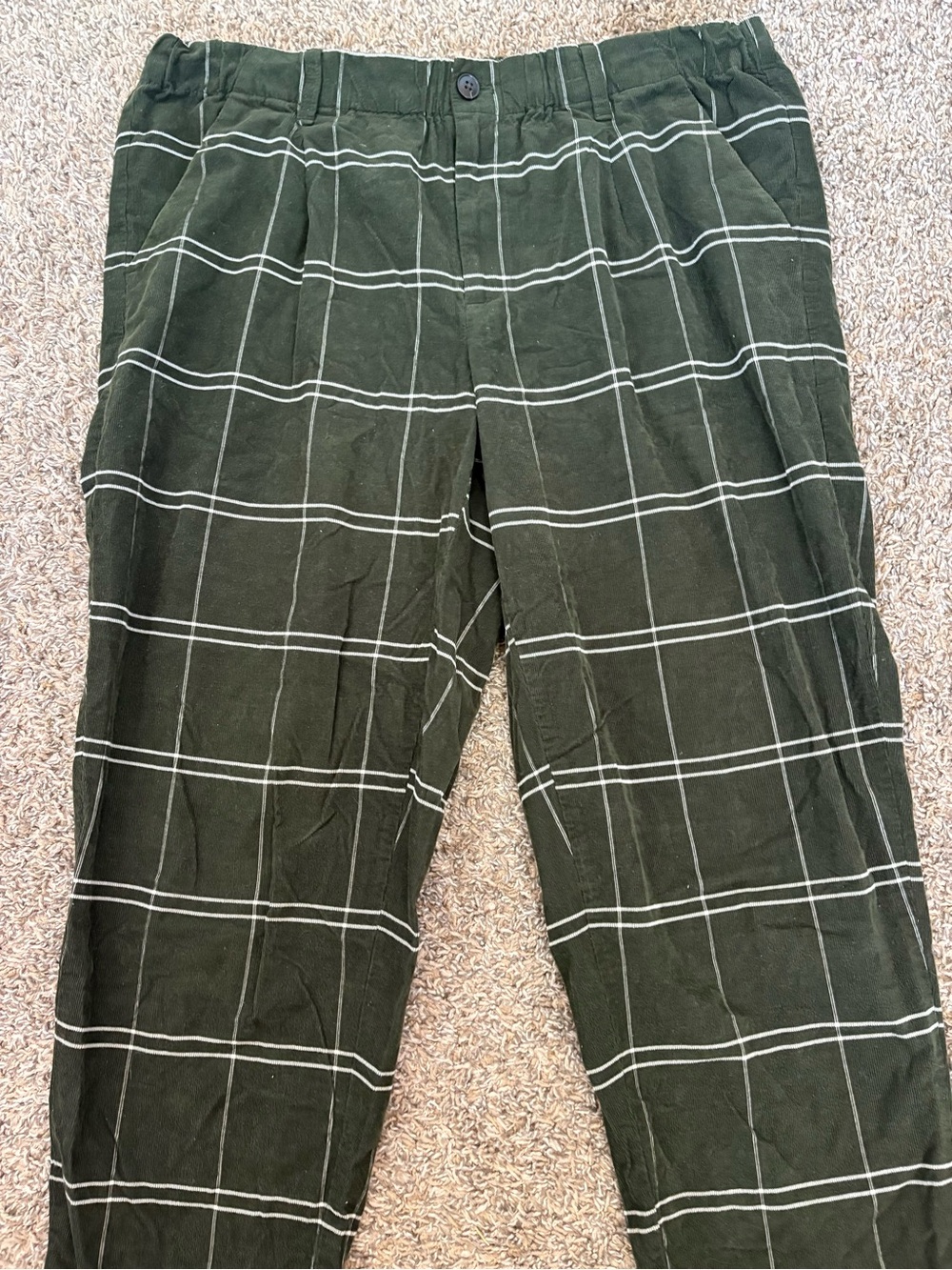 Madewell Corduroy Pull-On Mid-Rise Jogger Pants in Windowpane L - Picture 5 of 11